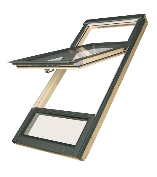 Окно мансардное FAKRO FDY-V U3 Duet proSky 78х235 (однокамерное двухстворчатое)