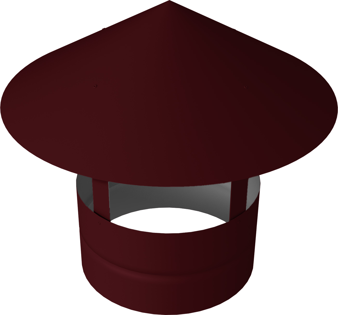 Дымник на трубу круглый d300 0,5 Satin с пленкой RAL 3005 красное вино