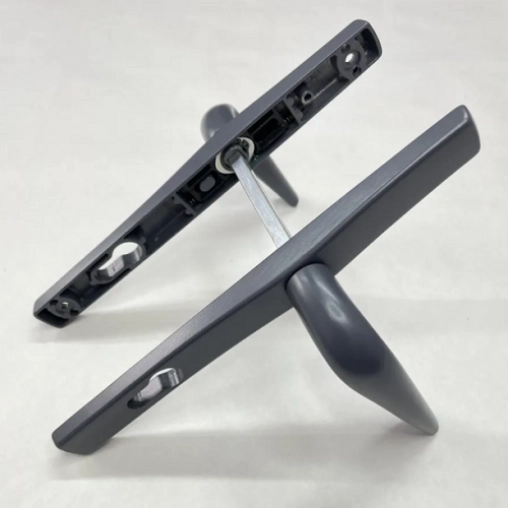 Ручка для замка в калитку Евро-25 нажимная. Цвет-Графитовый 7024