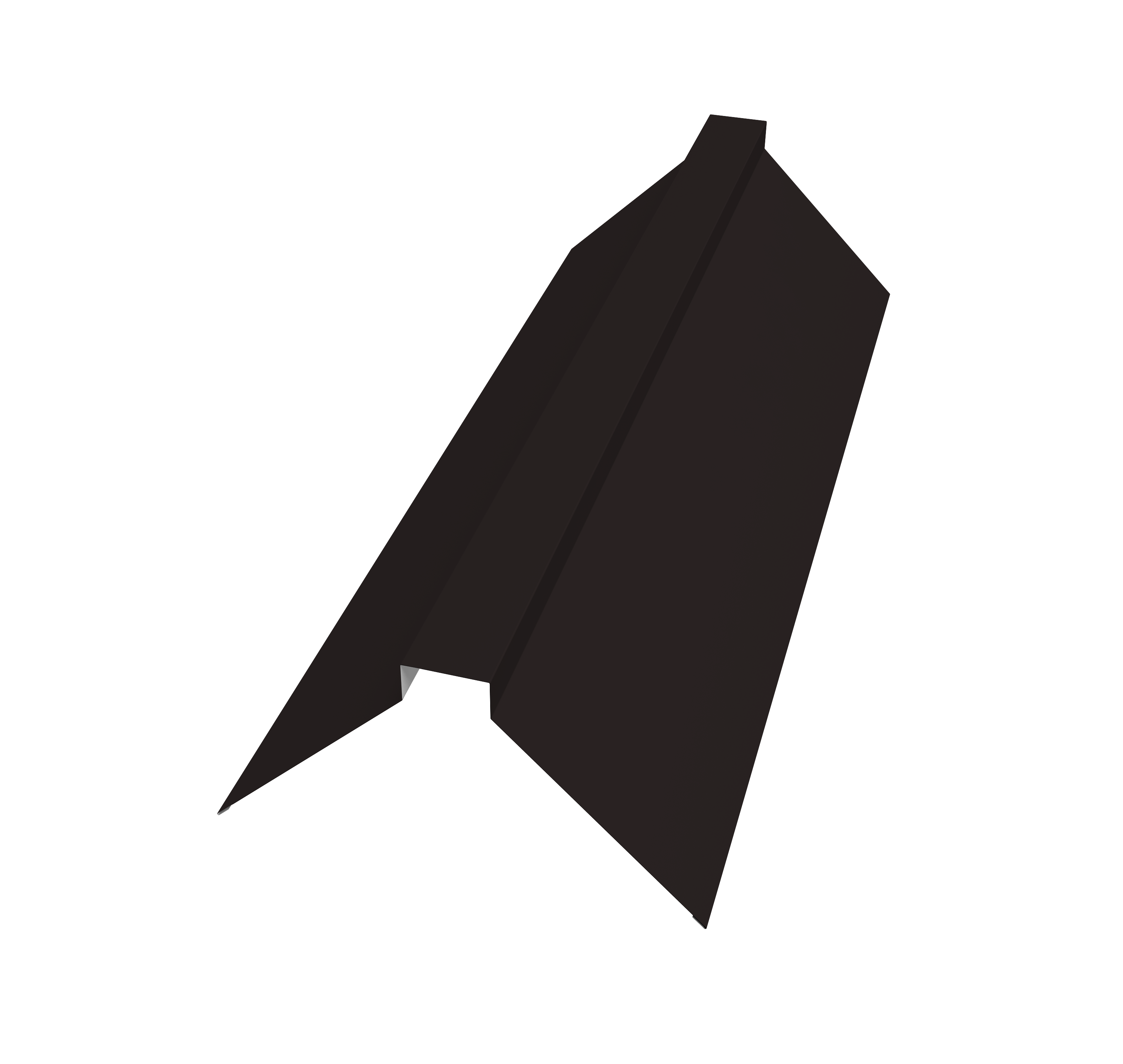 Планка конька плоского 115х30х115 0,5 Satin с пленкой RAL 9005 черный (3м)