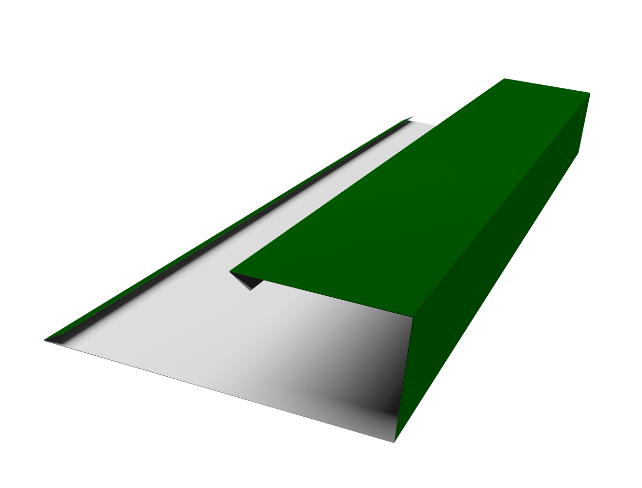 Планка торцевая страховочная 0,45 PE с пленкой RAL 6002 лиственно-зеленый (2м)