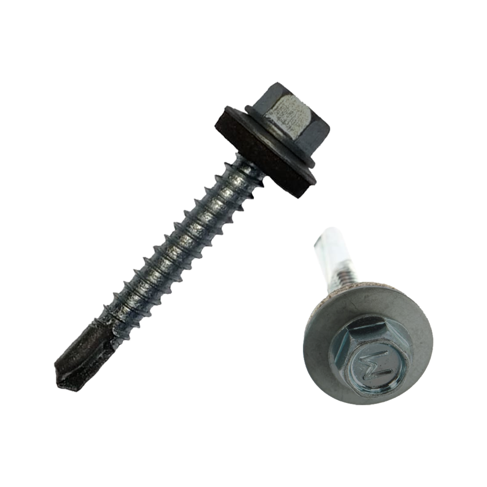 Саморез по металлу Daxmer 5,5х32 (250шт) сверло №3 RAL 7040