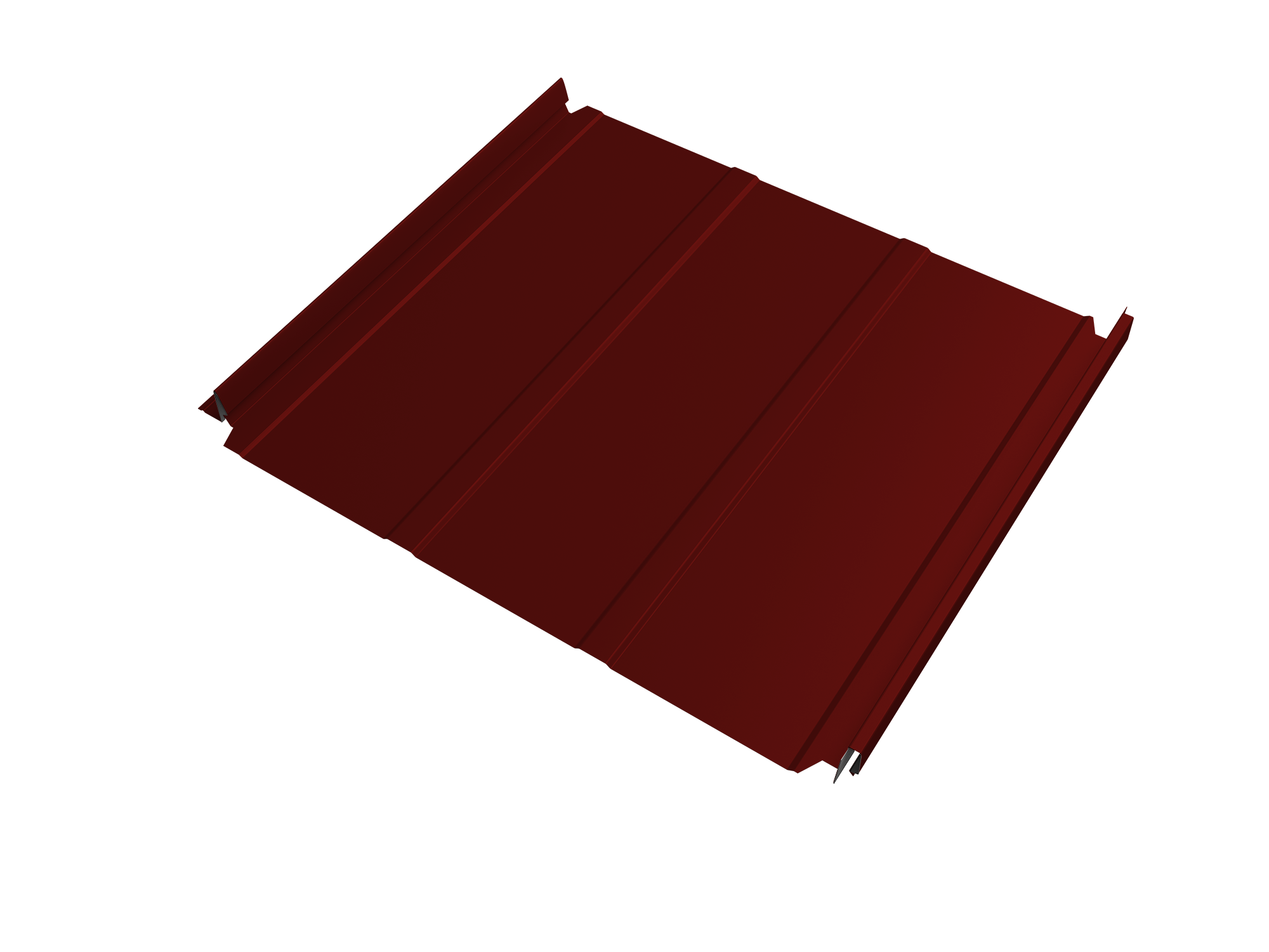 Кликфальц Double Pro Line Grand Line 0,45 PE с пленкой на замках RAL 3011 коричнево-красный