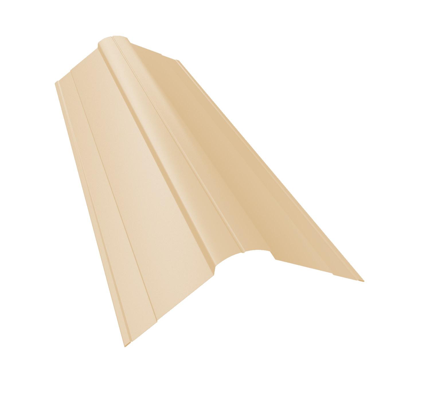 Планка конька фигурного 100x100 0,5 Satin с пленкой RAL 1015 светлая слоновая кость (3м)