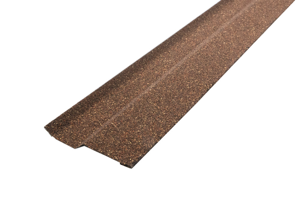 Планка примыкания внакладку Фартук S6 Grand Line c базальтовой крошкой бронзовая 1,25м
