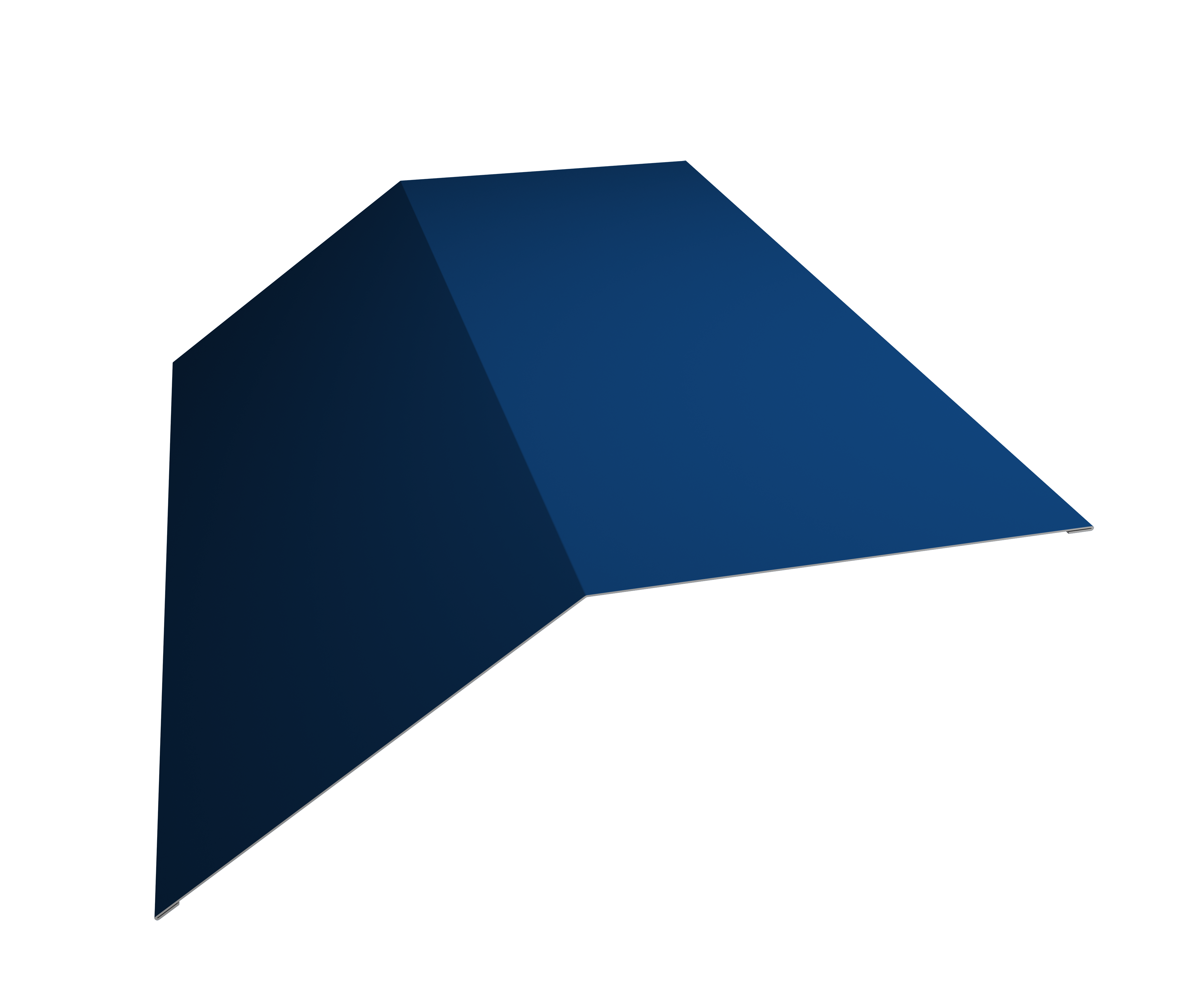 Планка конька плоского 190х190 0,7 PE с пленкой RAL 5005 сигнальный синий (2м)