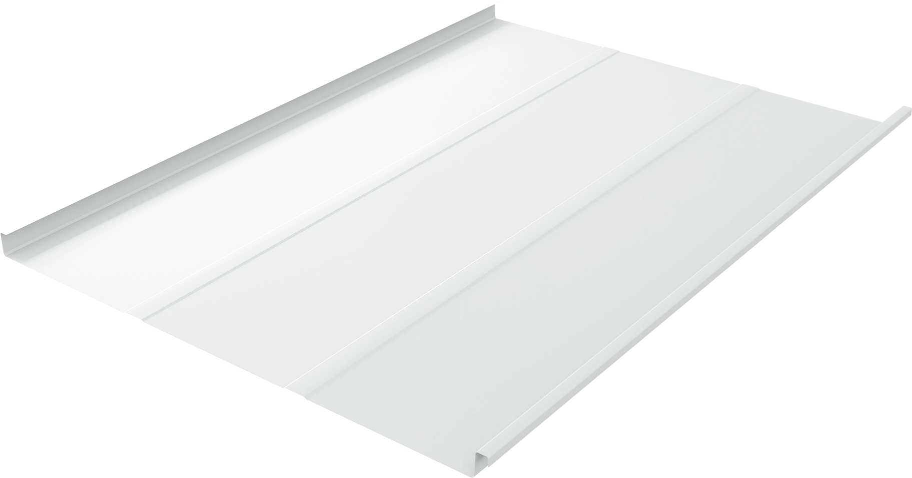 Фальц двойной стоячий Line Grand Line 0,5 PE с пленкой на замках RAL 9003 сигнальный белый