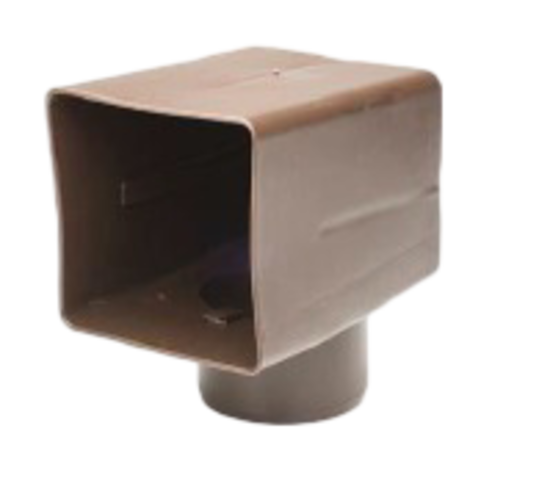 Отвод угловой Технониколь с квадратного сечения 100х100мм в круглое 100мм