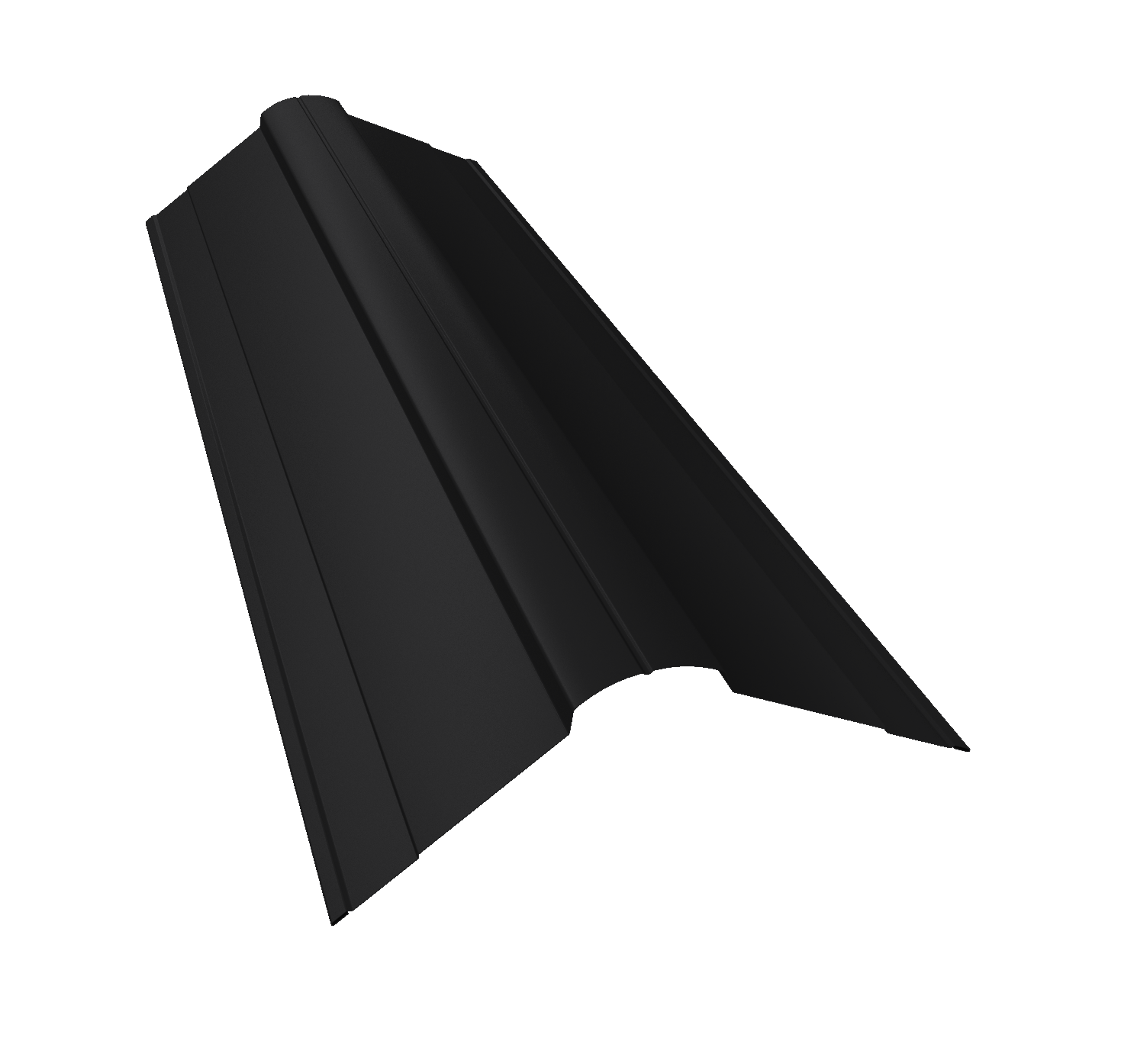 Планка конька фигурного 100x100 0,45 PE-Double с пленкой RAL 9005 черный (3м)