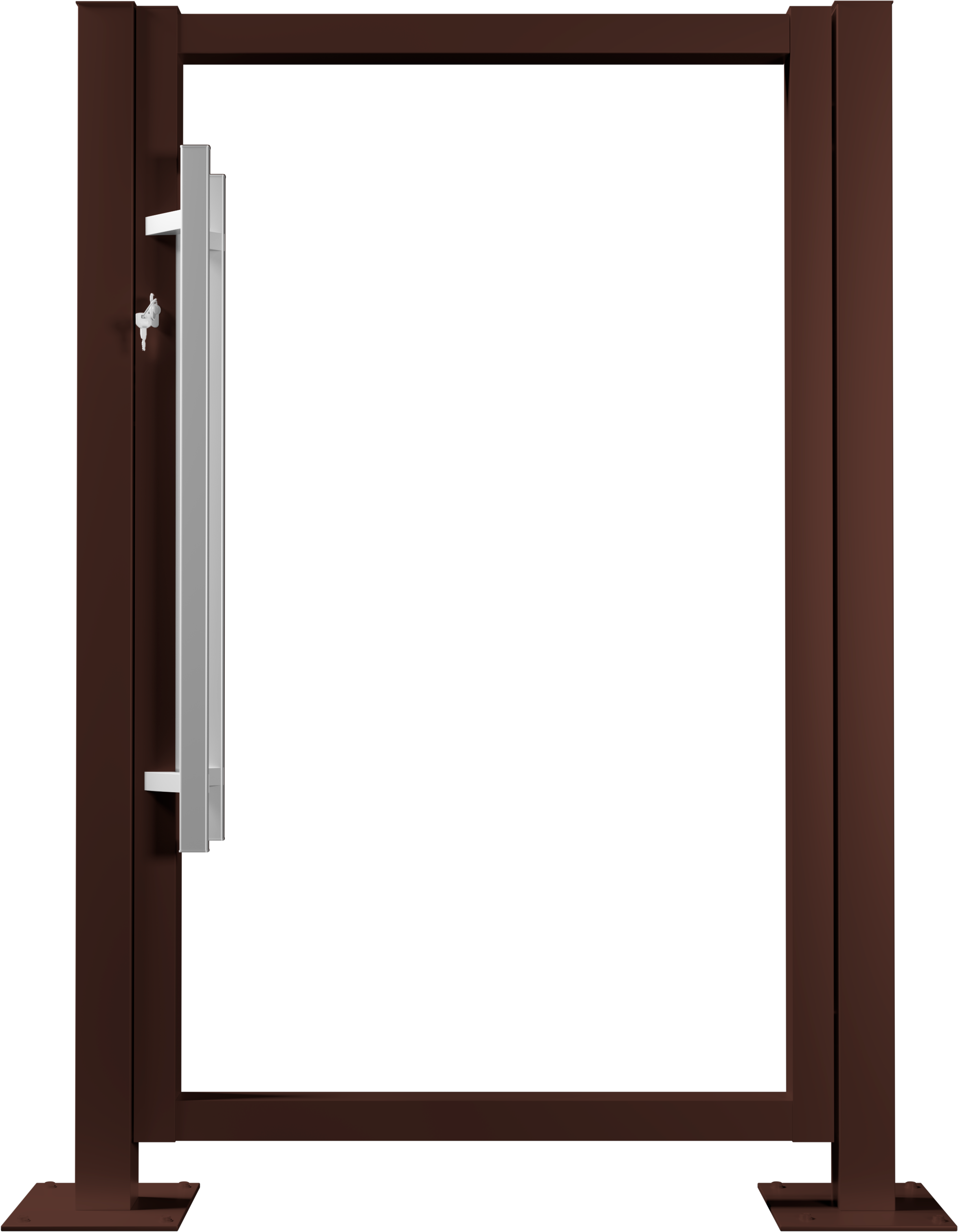 Калитка Жалюзи Puma Lock 1,68х1 прямоугольный фланец 230х230 RAL 8017 электромеханический замок Полис 18 без заполнения тип А