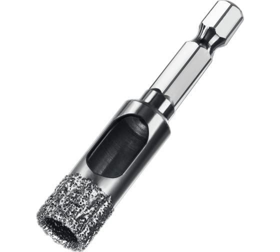 Сверло вакуумное алмазное трубчатое Зубр Профессионал (d12мм), кромка (15мм), Hex 1/4 (29865-12)