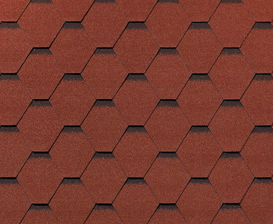 Черепица гибкая RoofShield Классик Стандарт кирпично-красный с оттенением