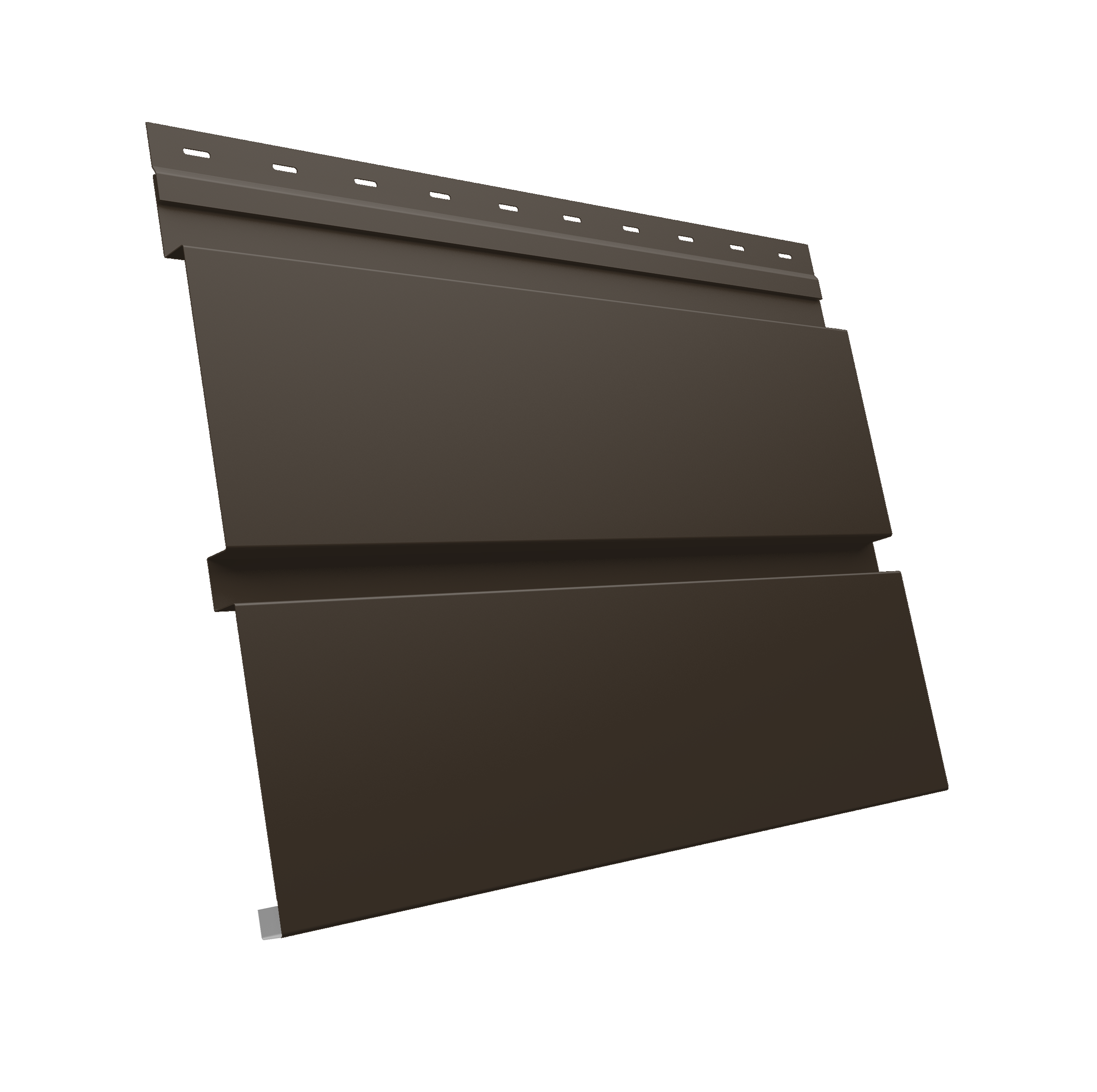 Софит металлический Квадро Брус Grand Line без перфорации 0,5 Velur X с пленкой RR 32 темно-коричневый