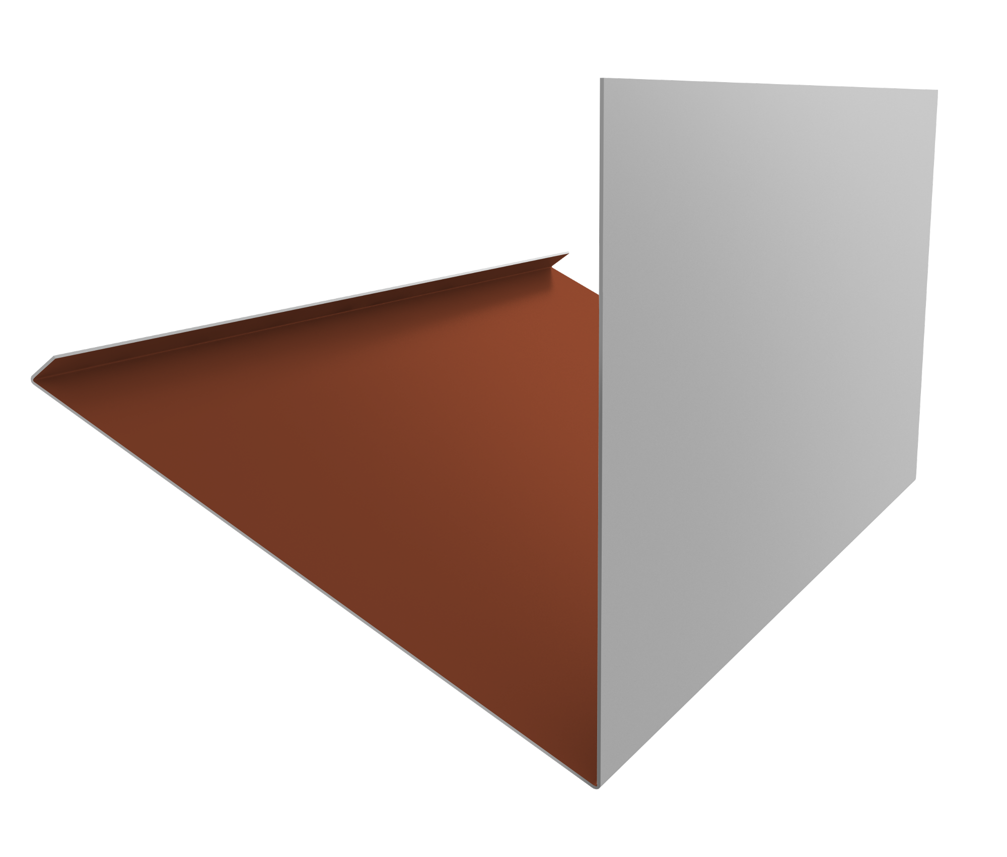 Планка примыкание верхнее к трубе фальц 0,45 Drap ST RAL 8004 терракота (2м)