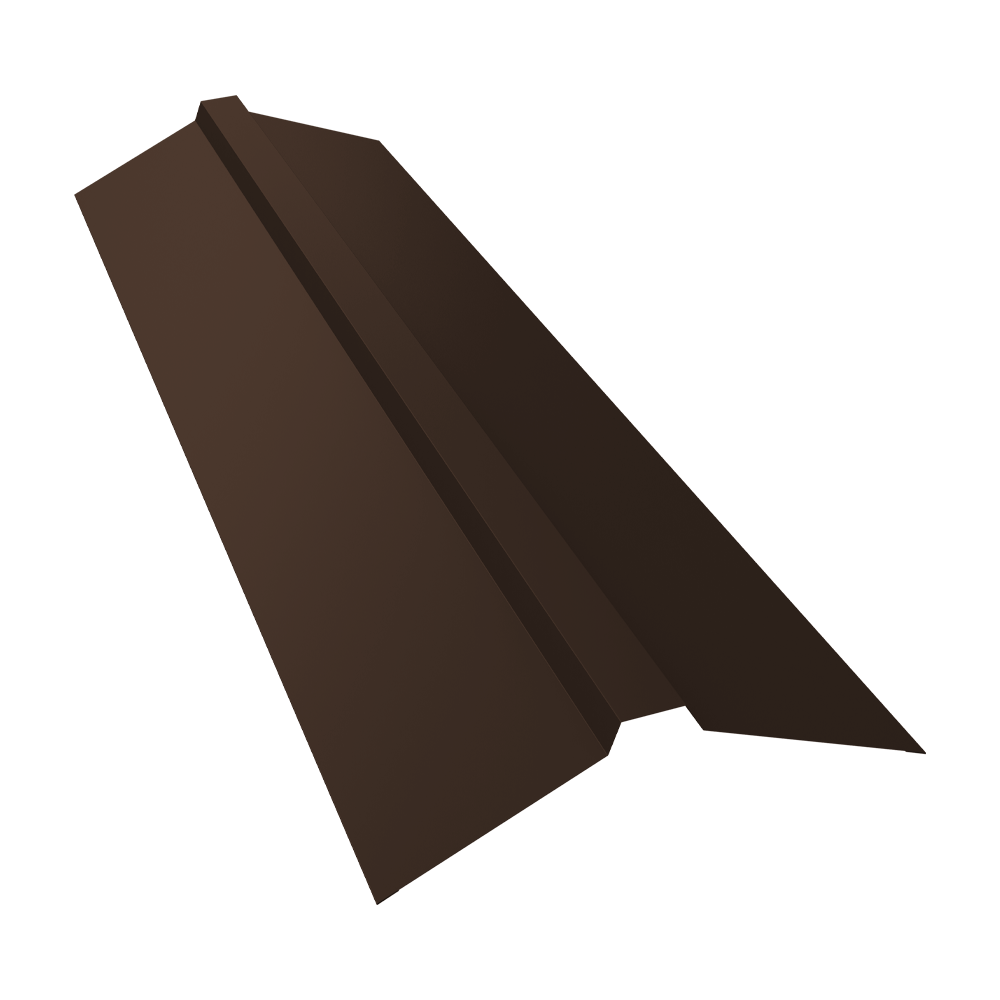 Планка конька прямоугольного 115х30х115 0,5 PurPro Matt 275 RAL 8017 шоколад (2м)