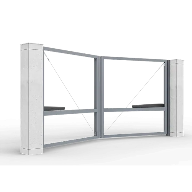 Автоматические распашные ворота Prestige без заполнения 4 на 2 метра с приводом AM-3000KIT цвета RAL 7024