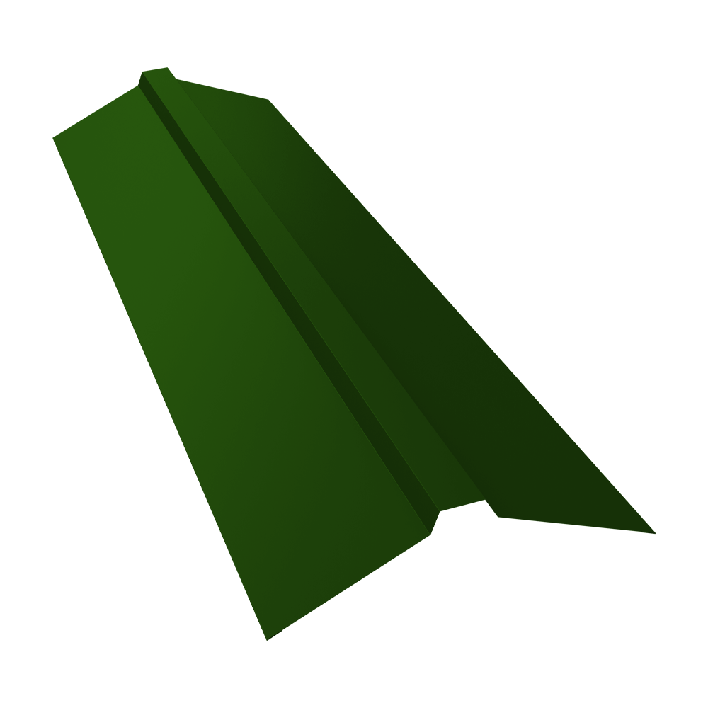 Планка конька прямоугольного 115х30х115 0,45 PE с пленкой RAL 6002 лиственно-зеленый (2м)