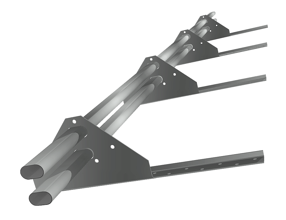 Снегозадержатель трубчатый на сендвич-панель/профнастил RAL 9006 3м
