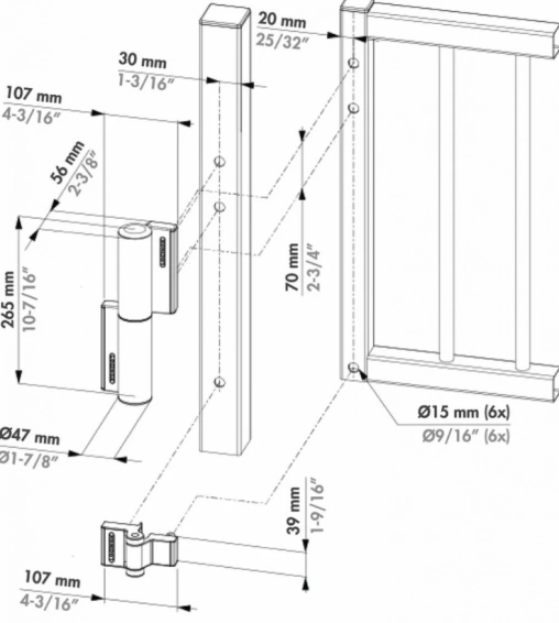 Доводчик петля для калитки Locinox TIGER ZILV LOCINOX