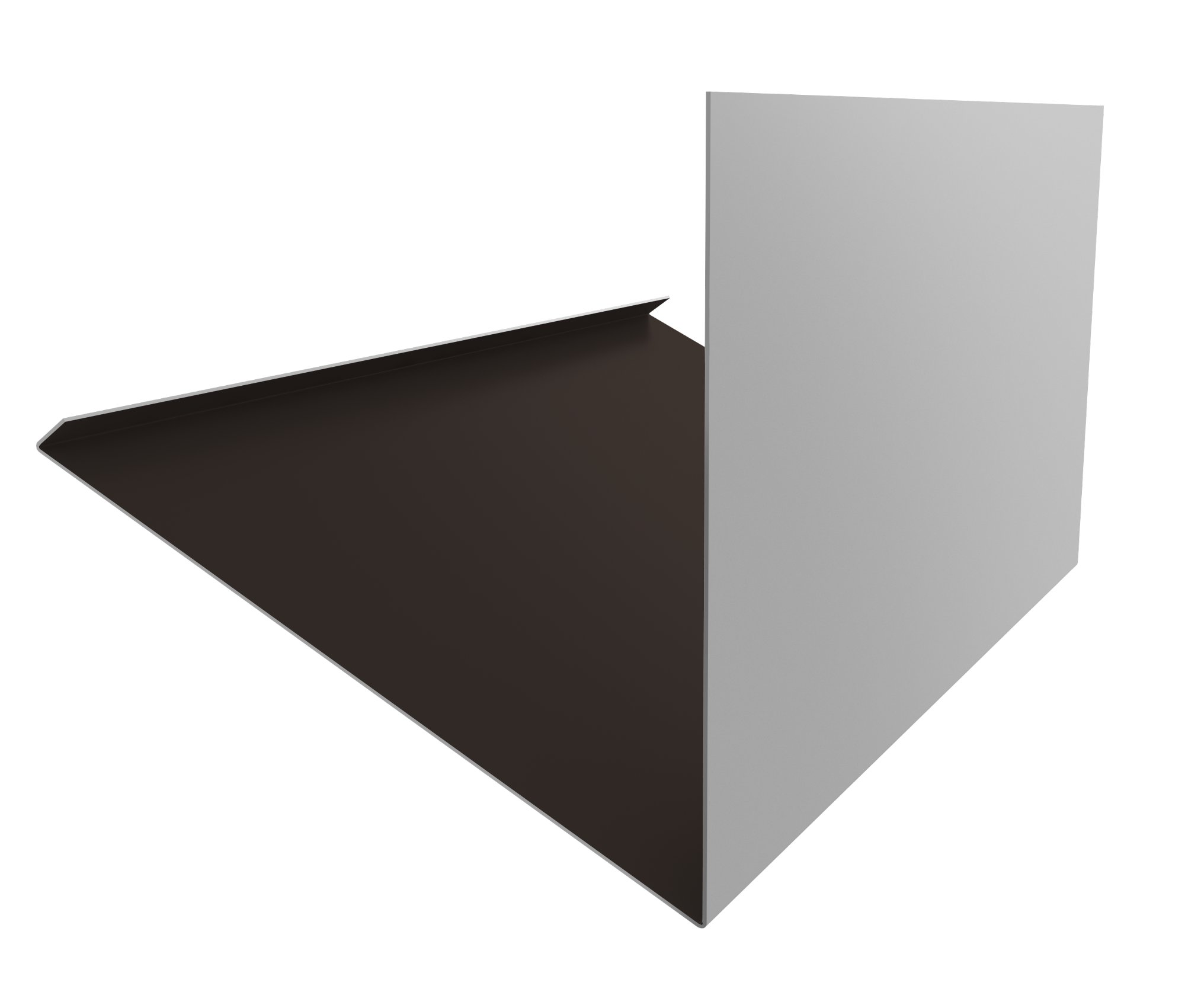 Планка примыкание верхнее к трубе фальц 0,45 Drap ST RR 32 темно-коричневый (2м)