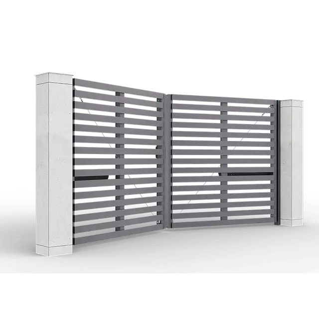 Антрацитовые автоматические распашные ворота Prestige 4 на 2 метра с приводом AM-3000KIT