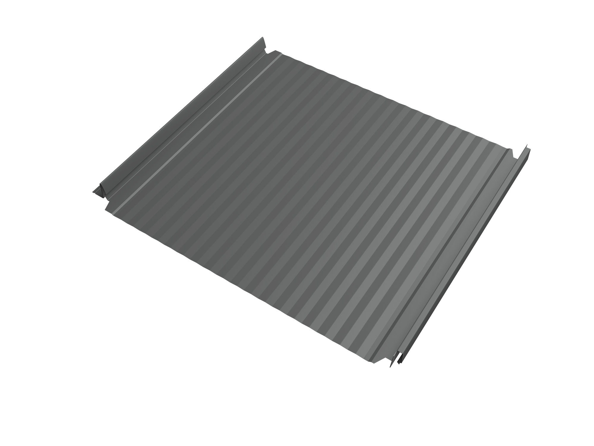 Кликфальц Double Pro Gofr Grand Line 0,45 PE с пленкой на замках RAL 9006 бело-алюминиевый