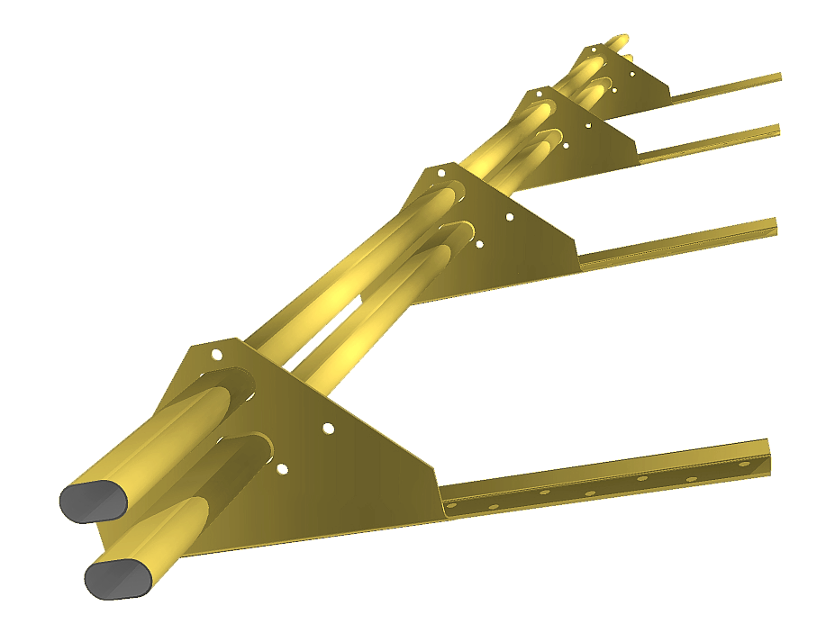 Снегозадержатель трубчатый на сендвич-панель/профнастил RAL 1018 3м