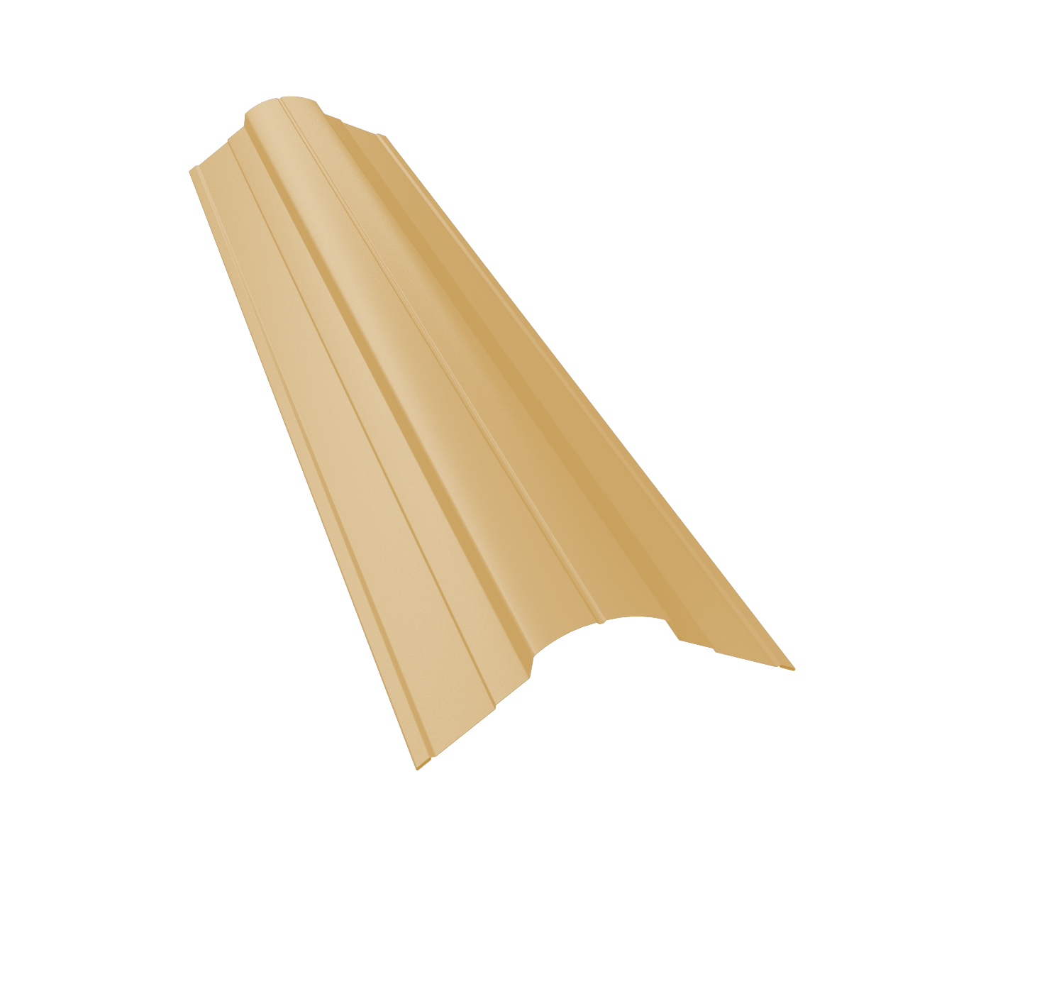 Планка конька фигурного 70x70 0,4 PE с пленкой RAL 1014 слоновая кость (2м)