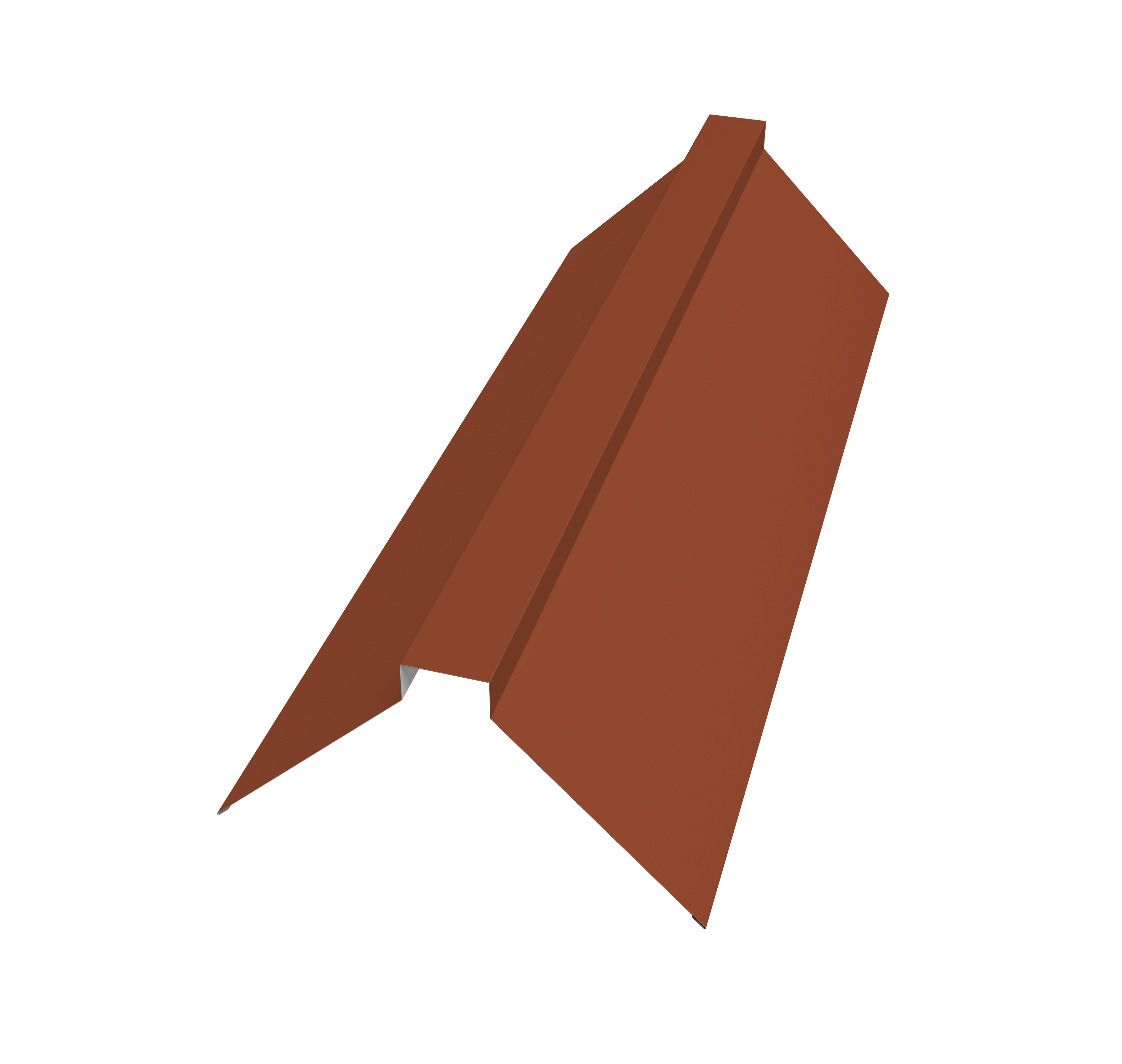 Планка конька плоского 175х50х175 0,45 Drap TX RAL 8004 терракота (2м)