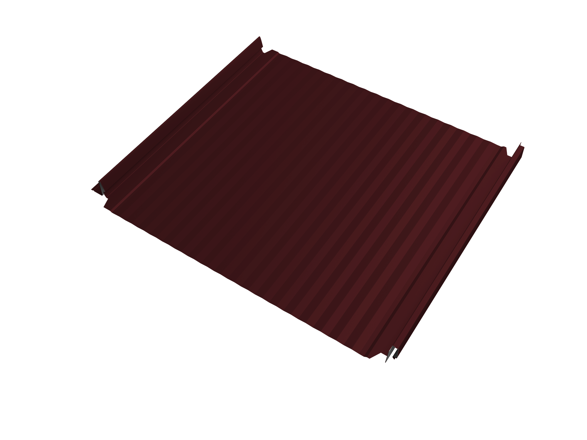 Кликфальц Double Pro Gofr Grand Line 0,5 PE lite с пленкой на замках RAL 3005 красное вино