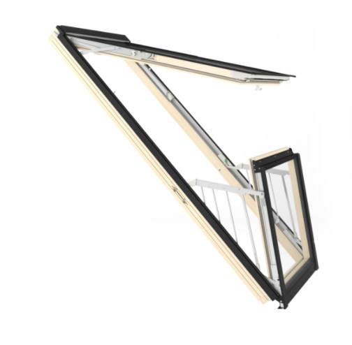 Окно-балкон FAKRO FGH-V P2 GALERIA 78х255 (двустворчатое, однокамерное, ламинированное стекло)