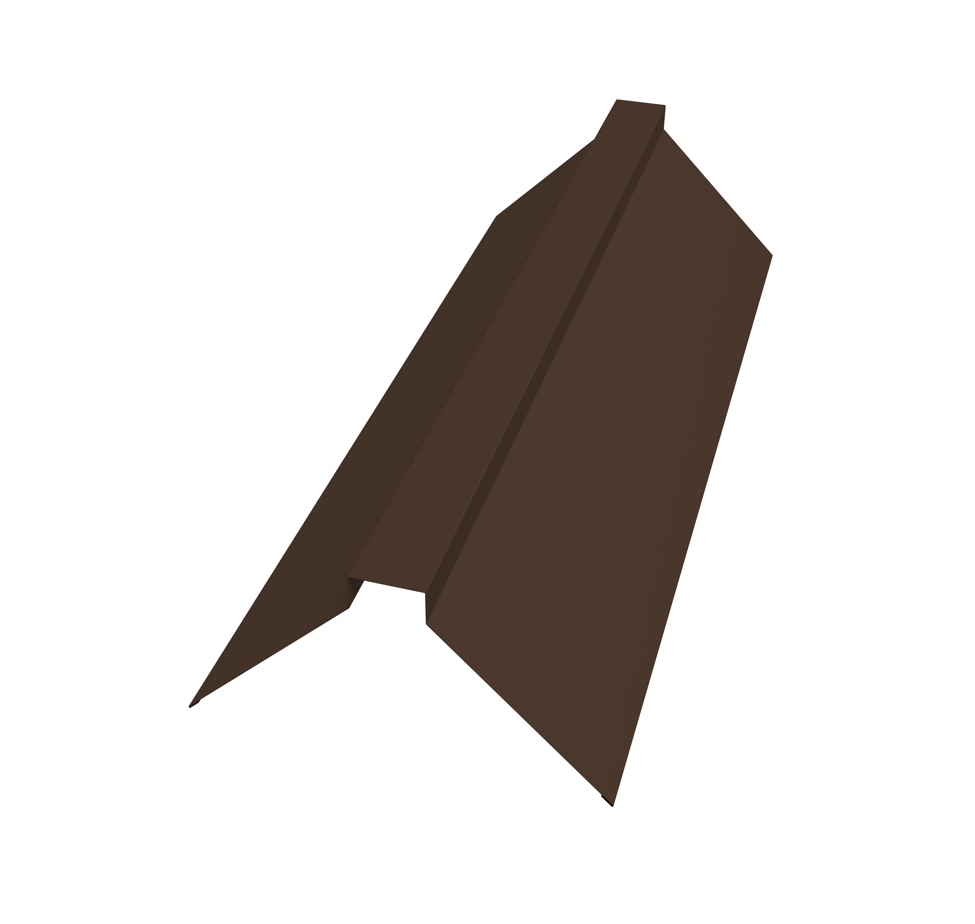 Планка конька плоского 115х30х115 0,45 Drap-double TX RAL 8017 шоколад (2м)