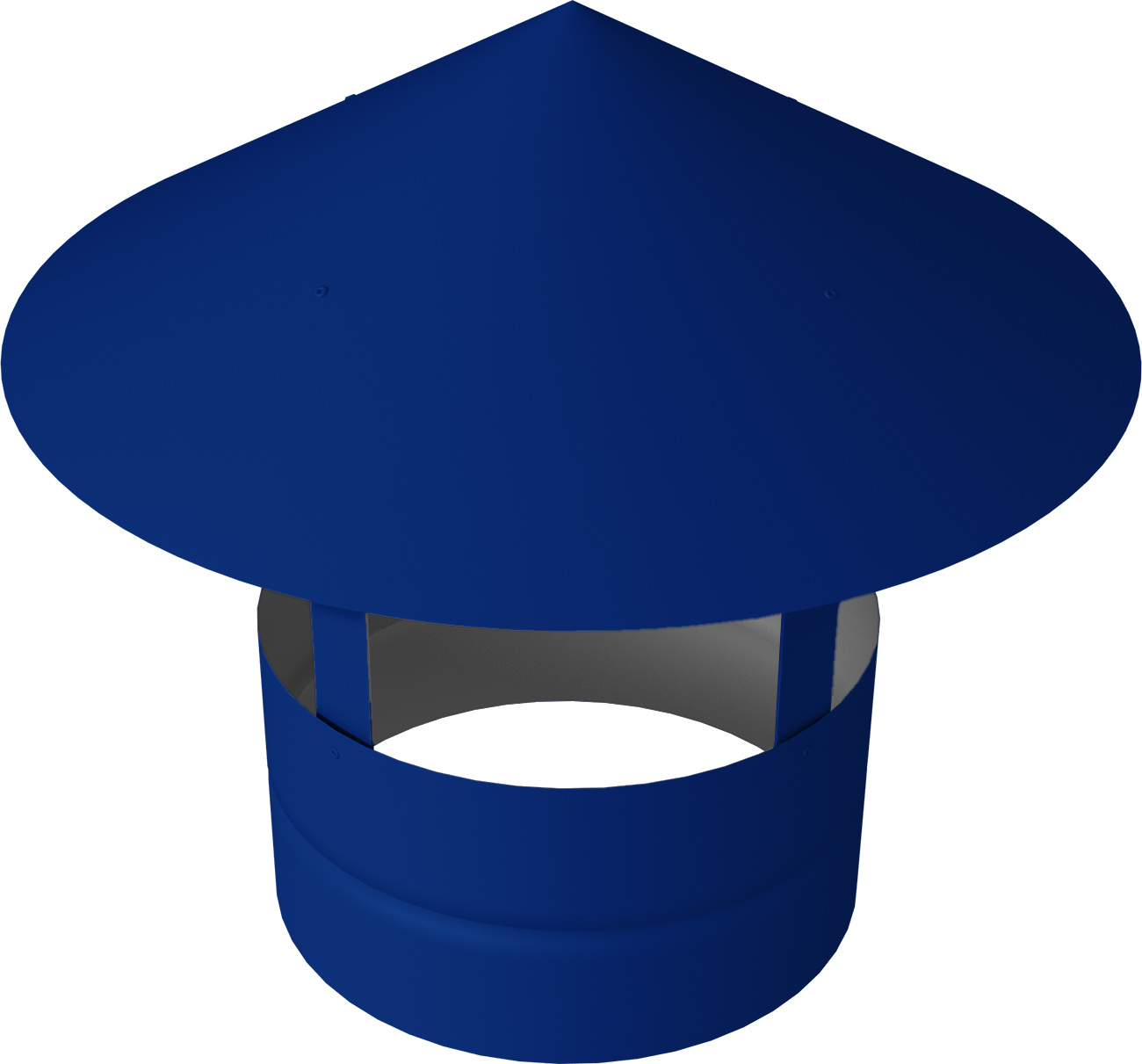 Дымник на трубу круглый d300 0,5 Satin с пленкой RAL 5005 сигнальный синий