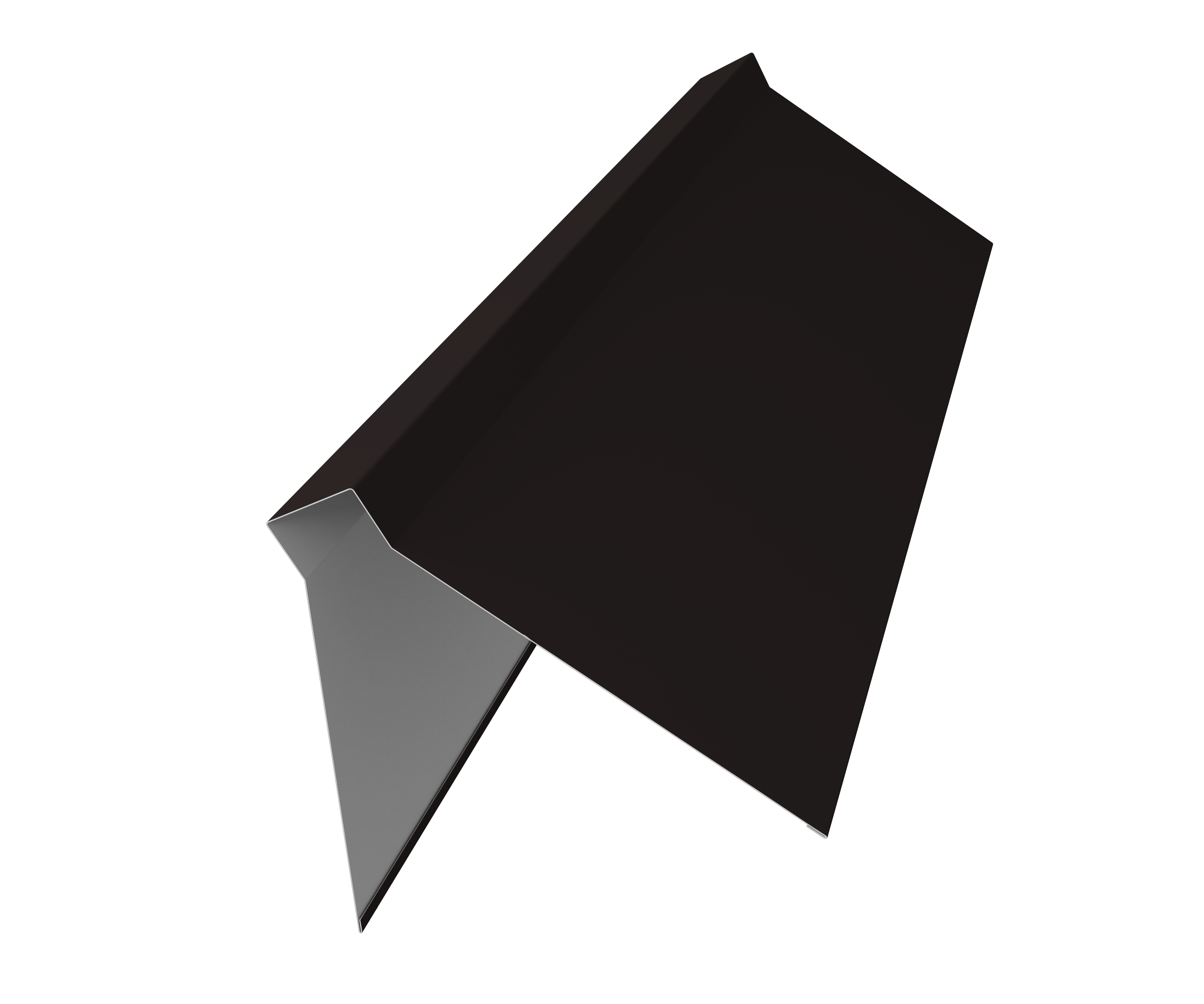 Планка конька плоского 220х50х220 0,5 Drap TX RAL 9005 черный (2м)