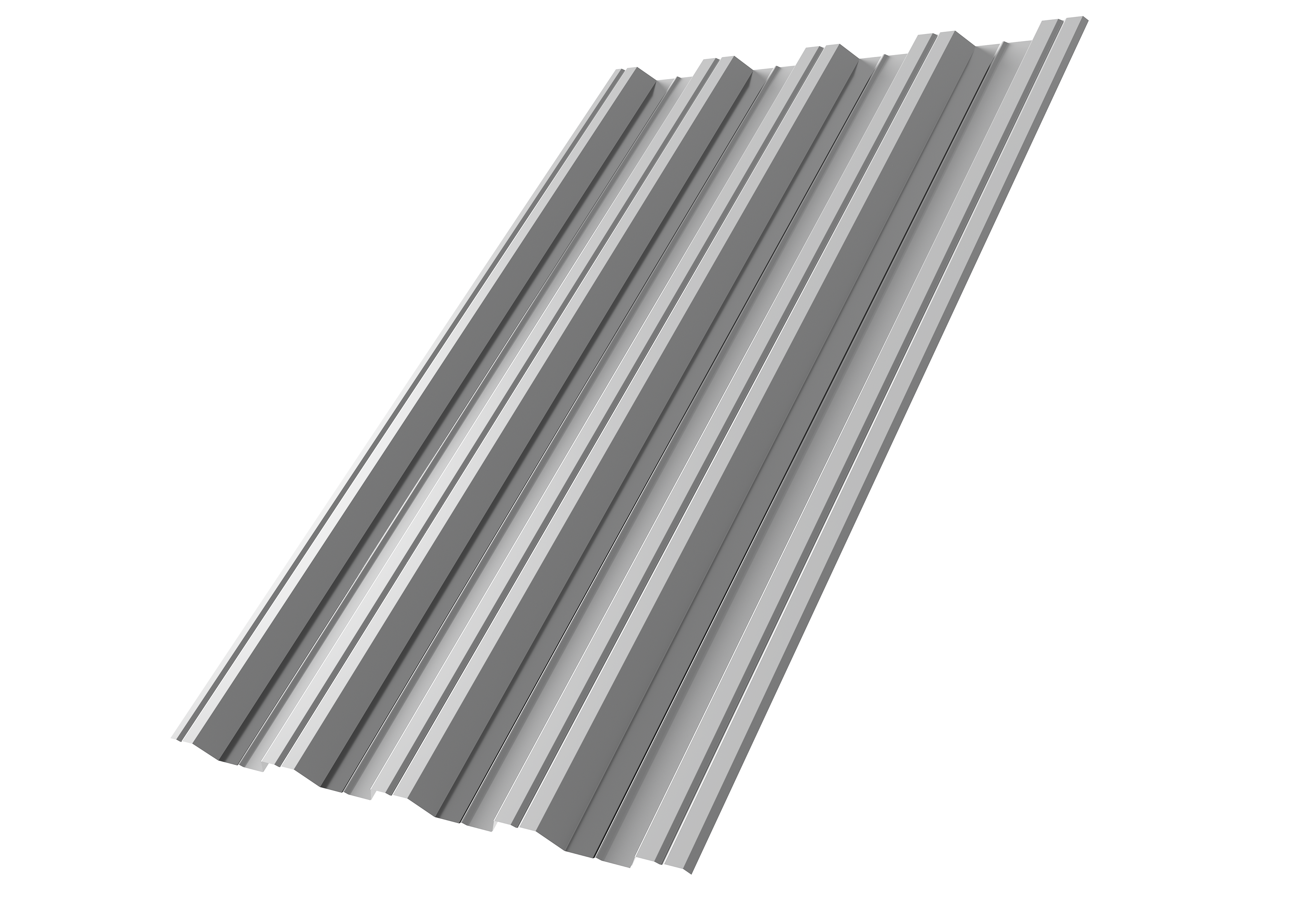 Профнастил НС44R Grand Line 0,5 Satin RAL 9006 бело-алюминиевый