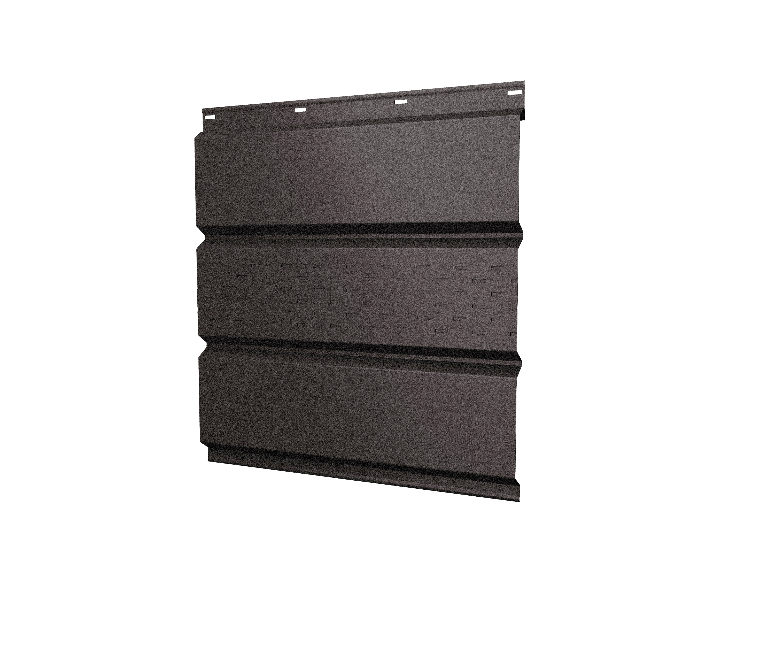 Софит металлический Grand Line центральная перфорация 0,5 Rooftop Бархат с пленкой RR 32 темно-коричневый