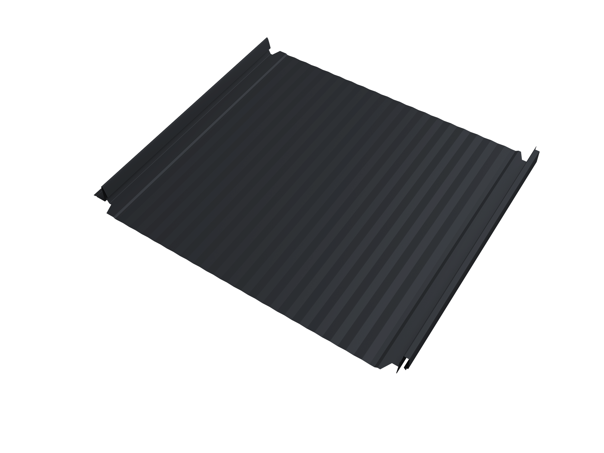 Кликфальц Double Pro Gofr Grand Line 0,5 PE lite с пленкой на замках RAL 7024 мокрый асфальт