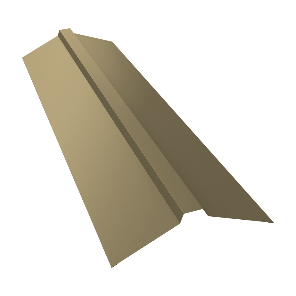 Планка конька прямоугольного 115х30х115 0,7 PE с пленкой RAL 1014 слоновая кость (3м)