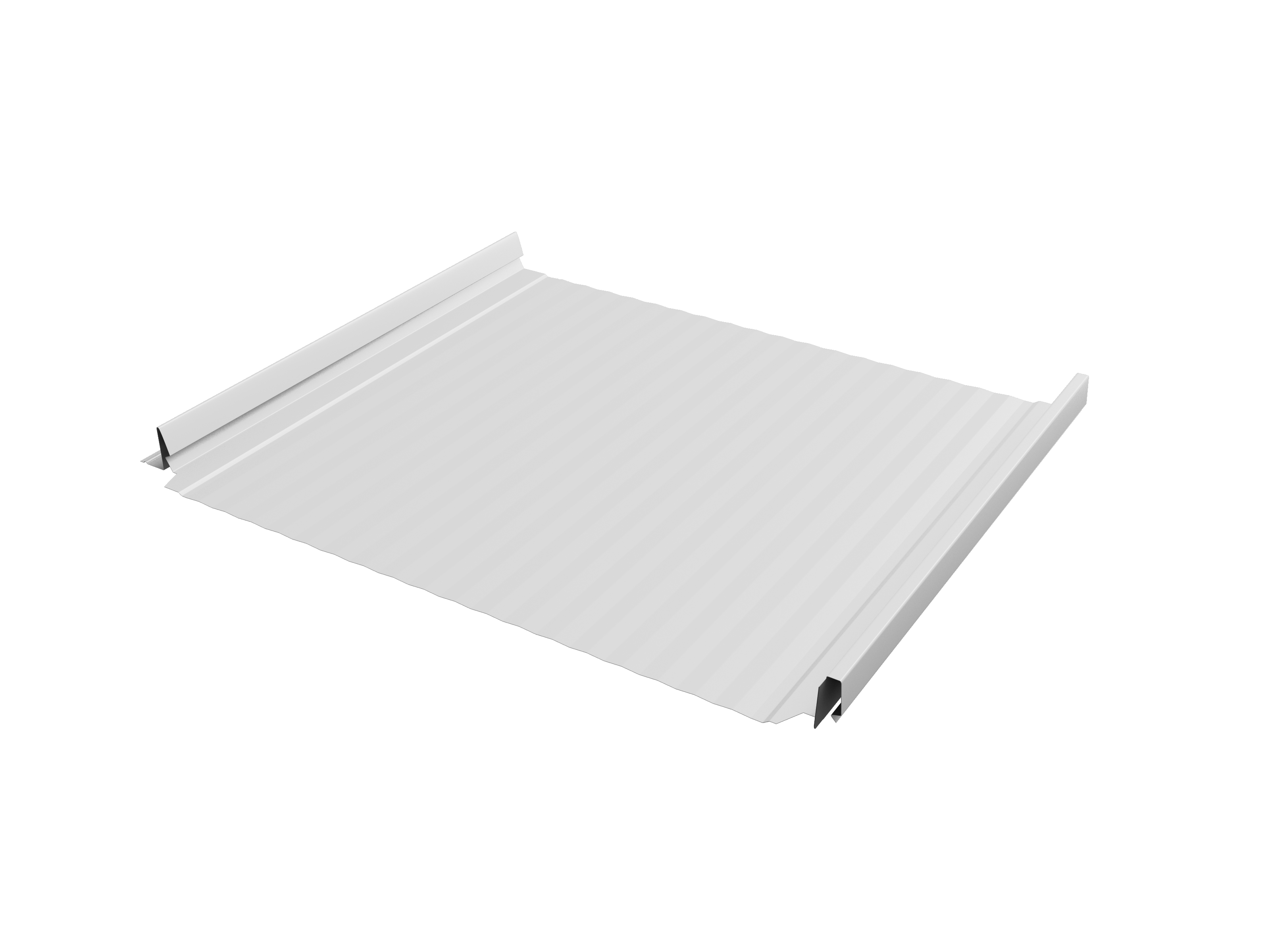 Кликфальц Pro Gofr Grand Line 0,45 PE с пленкой на замках RAL 9003 сигнальный белый