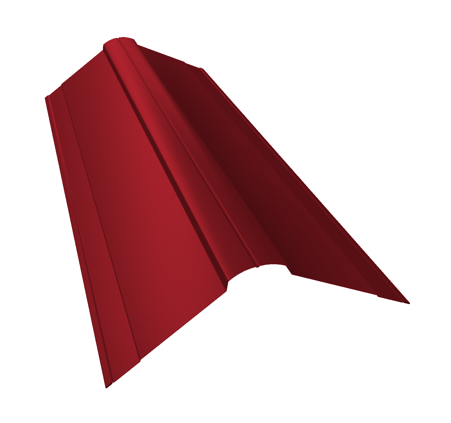 Планка конька фигурного 150x150 0,45 PE с пленкой RAL 3003 рубиново-красный (3м)