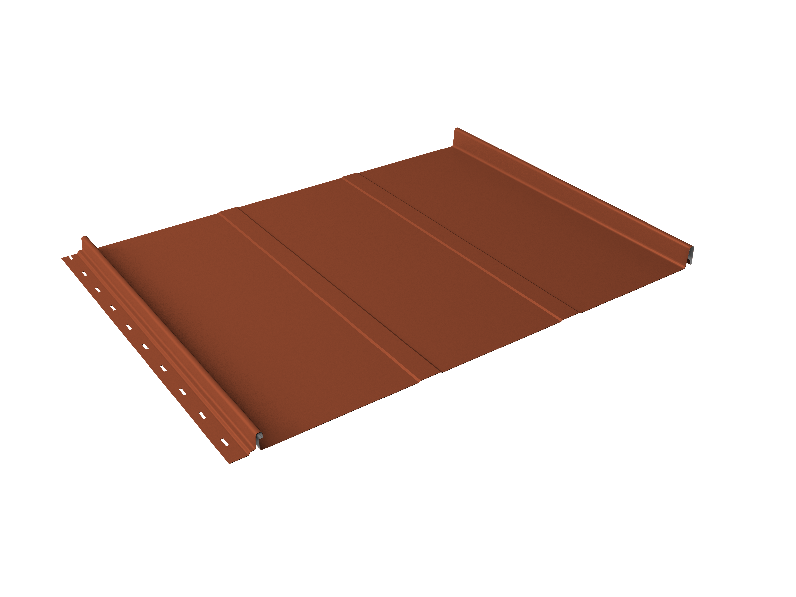 Кликфальц Line Grand Line 0,45 Drap с пленкой на замках RAL 8004 терракота