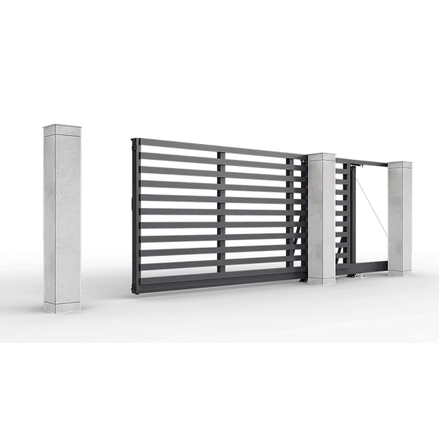 Антрацитовые автоматические откатные ворота Prestige 4 на 2 метра с приводом RTO-500