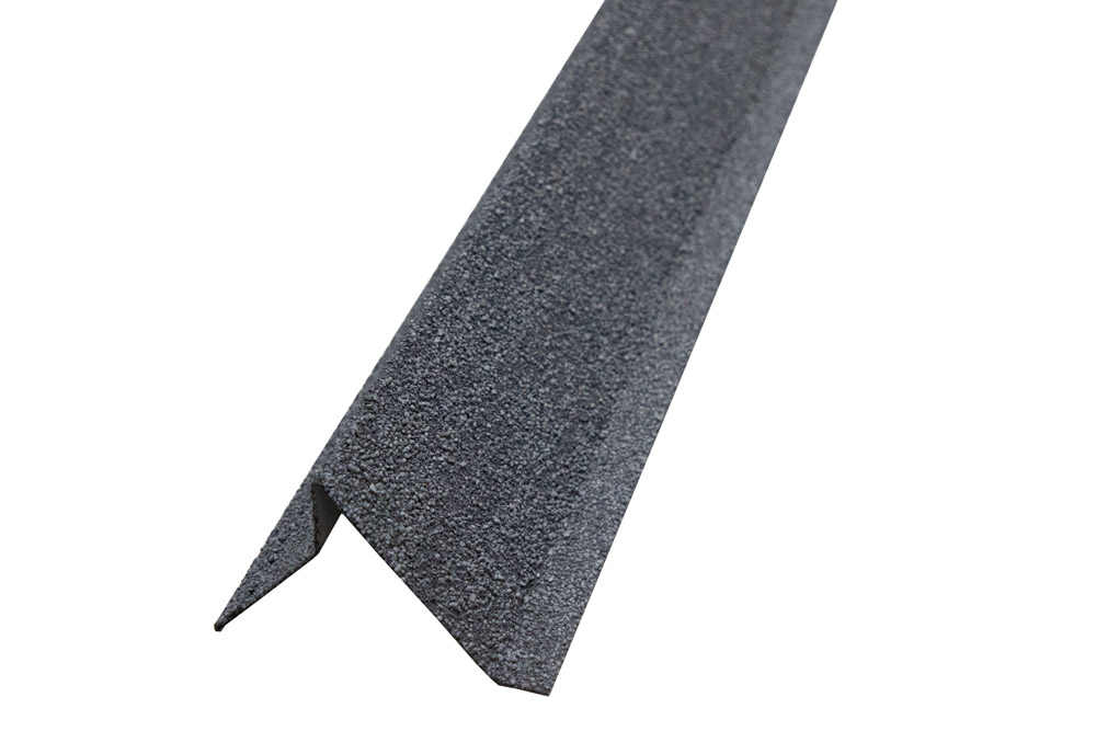 Планка ветровая Grand Line c базальтовой крошкой для мягкой кровли 60х30х90 Фартук S5 роки серый 1,25м