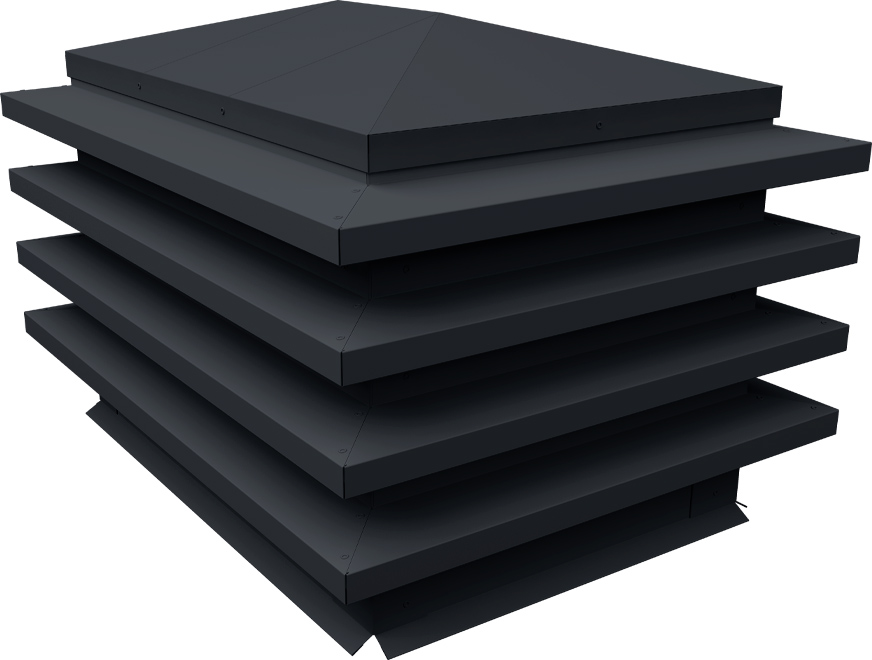 Дымник на трубу елка 390х390мм 0,5 Satin Matt с пленкой RAL 7024 мокрый асфальт