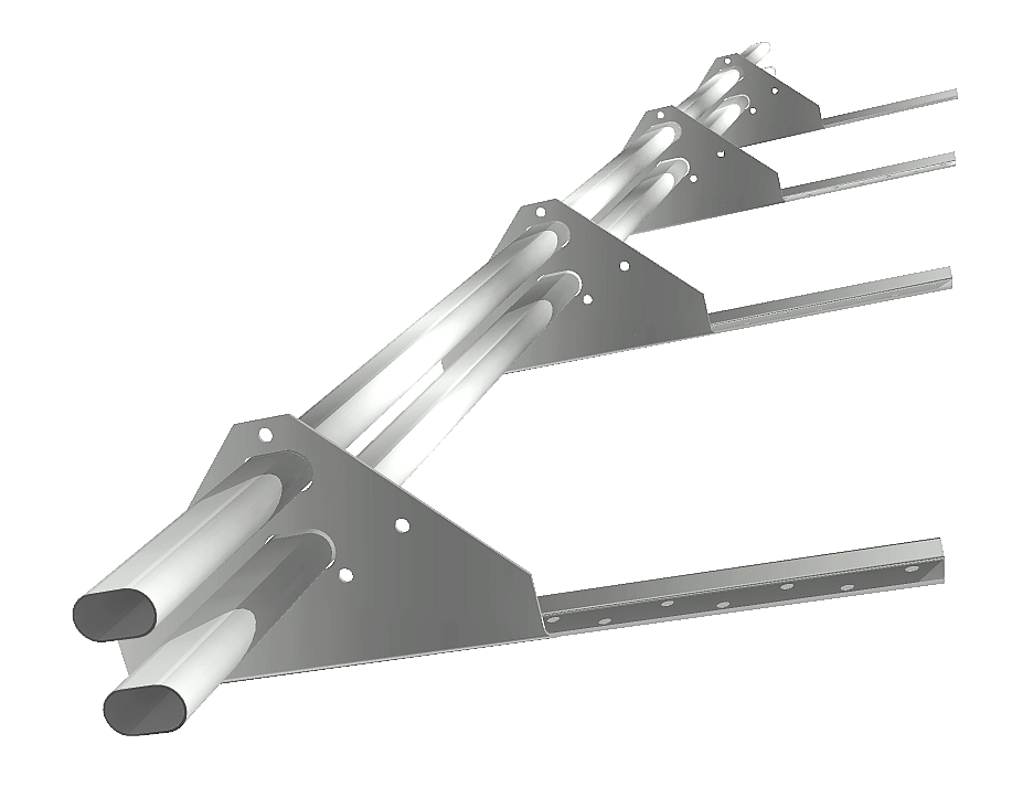Снегозадержатель трубчатый на сендвич-панель/профнастил RAL 9016 3м