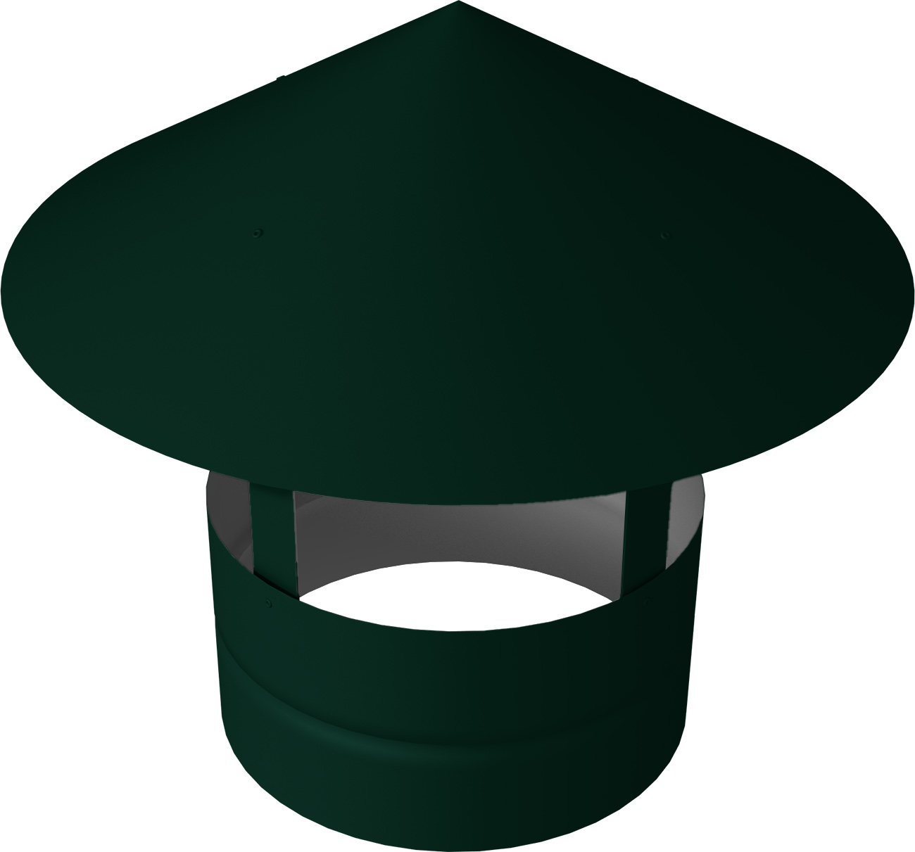 Дымник на трубу круглый d300 0,5 Satin с пленкой RAL 6005 зеленый мох