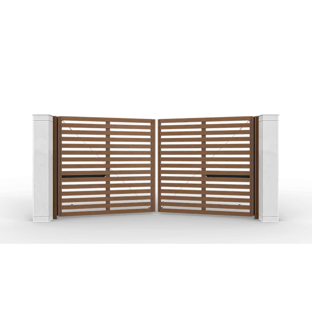 Коричневые автоматические распашные ворота Prestige 4 на 2 метра с приводом AM-3000KIT