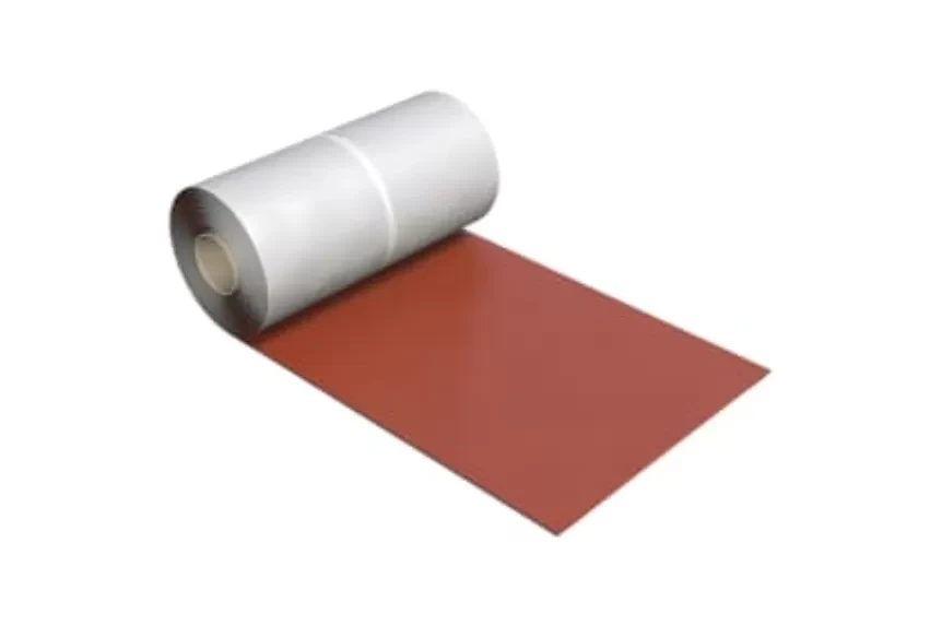 Лента для примыканий V-Flex окрашенный алюминий рулон 300х5000 мм красный