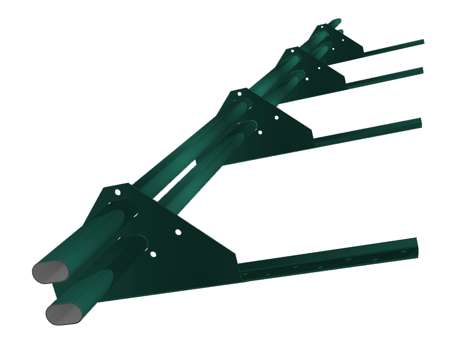 Снегозадержатель трубчатый на сендвич-панель/профнастил RAL 6005 3м