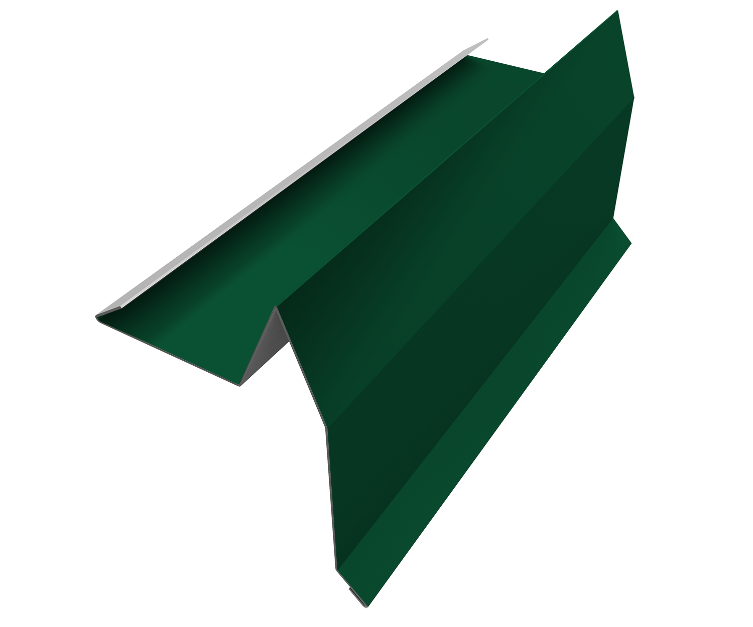 Планка торцевая для шифера 0,45 PE с пленкой RAL 6005 зеленый мох (2м)